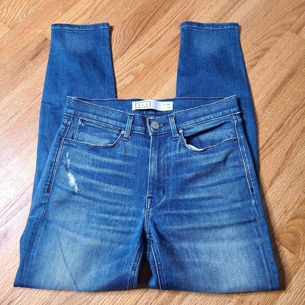 AYR Size 26 Distressed Stretch Skinny High Rise Jeans - Picture 3 of 9